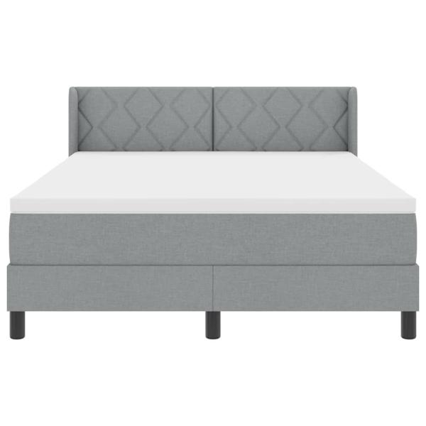 Boxspringbett mit Matratze Hellgrau 140x200 cm Stoff