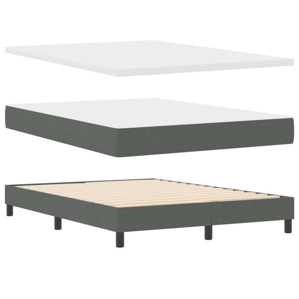 Boxspringbett mit dunkler Matratze 140x200 cm Stoff