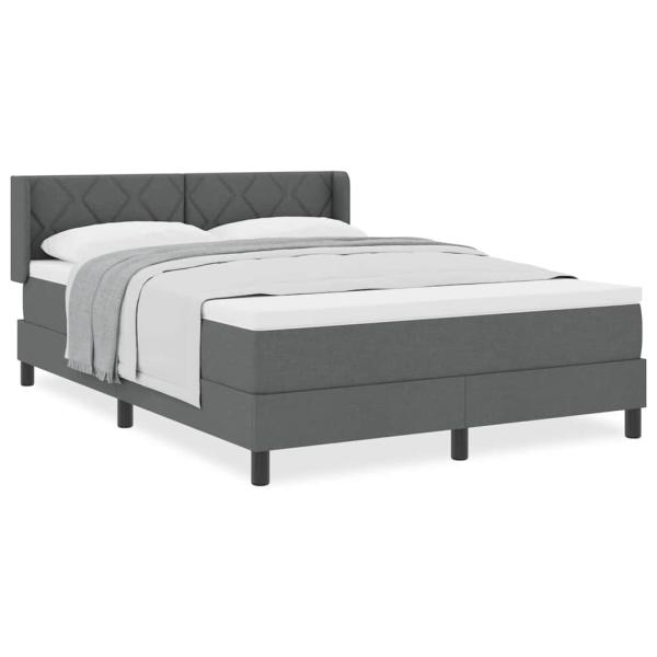 Boxspringbett mit dunkler Matratze 140x200 cm Stoff