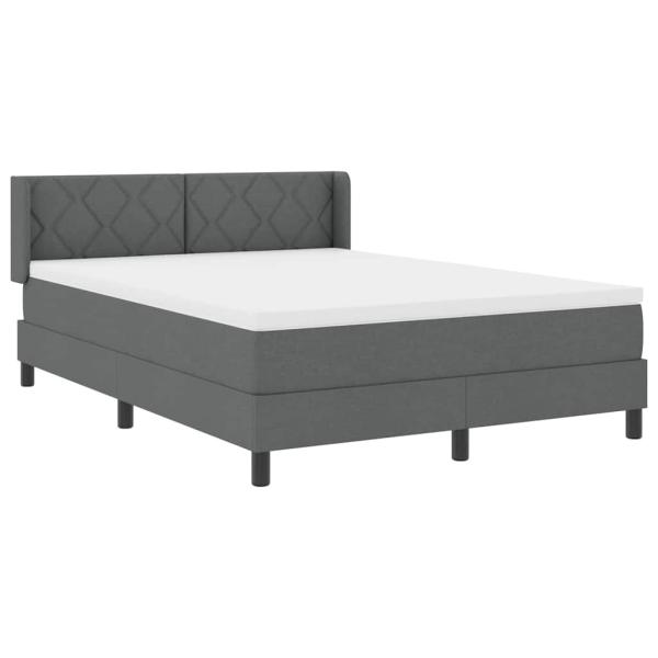 Boxspringbett mit dunkler Matratze 140x200 cm Stoff