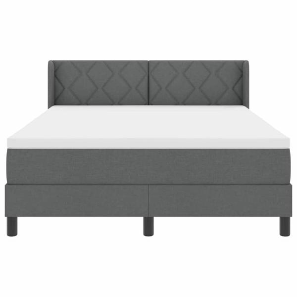 Boxspringbett mit dunkler Matratze 140x200 cm Stoff