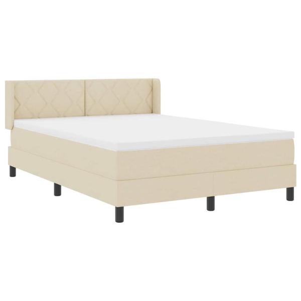 Boxspringbett mit Matratze Creme 160x200 cm Stoff