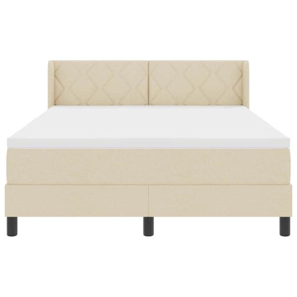 Boxspringbett mit Matratze Creme 160x200 cm Stoff