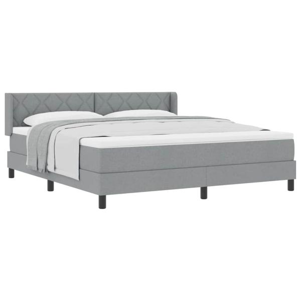 Boxspringbett mit Matratze Hellgrau 180x200 cm Stoff