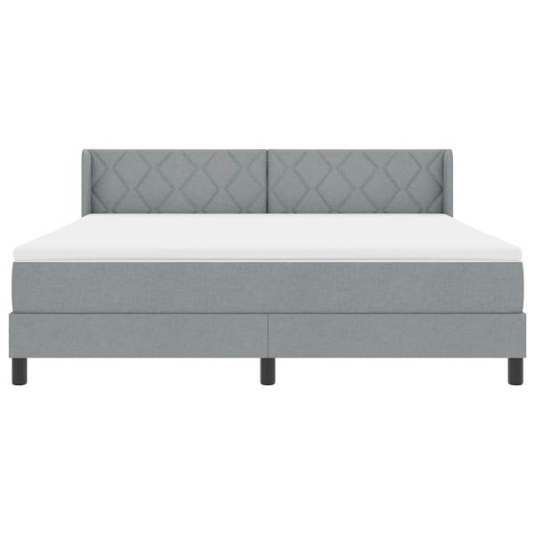 Boxspringbett mit Matratze Hellgrau 180x200 cm Stoff