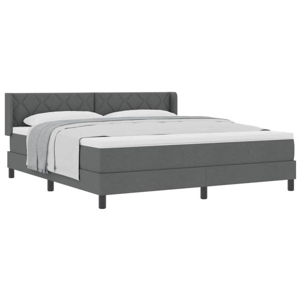 Boxspringbett mit Matratze Dunkelgrau 180x200 cm Stoff