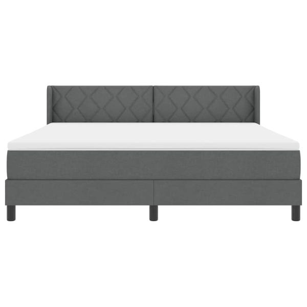 Boxspringbett mit Matratze Dunkelgrau 180x200 cm Stoff