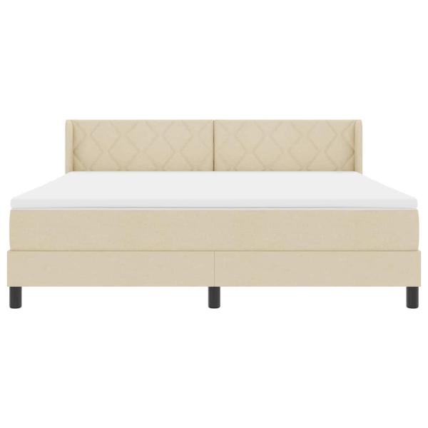 Boxspringbett mit Matratze Creme 180x200 cm Stoff