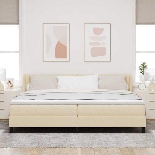 Boxspringbett mit Matratze Creme 200x200 cm Stoff