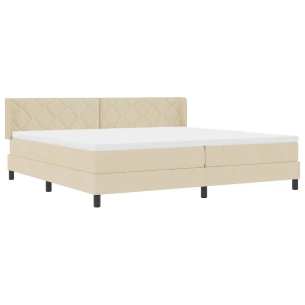 Boxspringbett mit Matratze Creme 200x200 cm Stoff