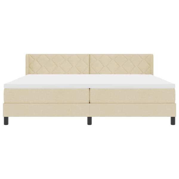 Boxspringbett mit Matratze Creme 200x200 cm Stoff