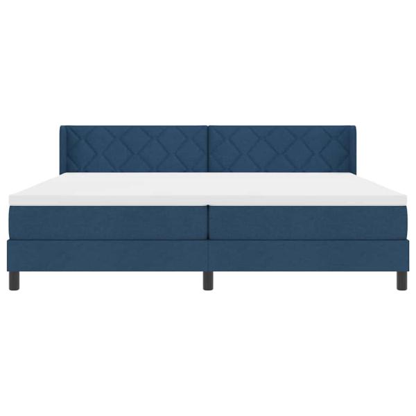 Boxspringbett mit Matratze Blau 200x200 cm Stoff
