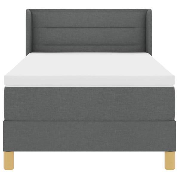 Boxspringbett mit Matratze Dunkelgrau 80x200 cm Stoff
