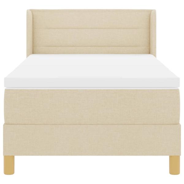 Boxspringbett mit Matratze Creme 80x200 cm Stoff