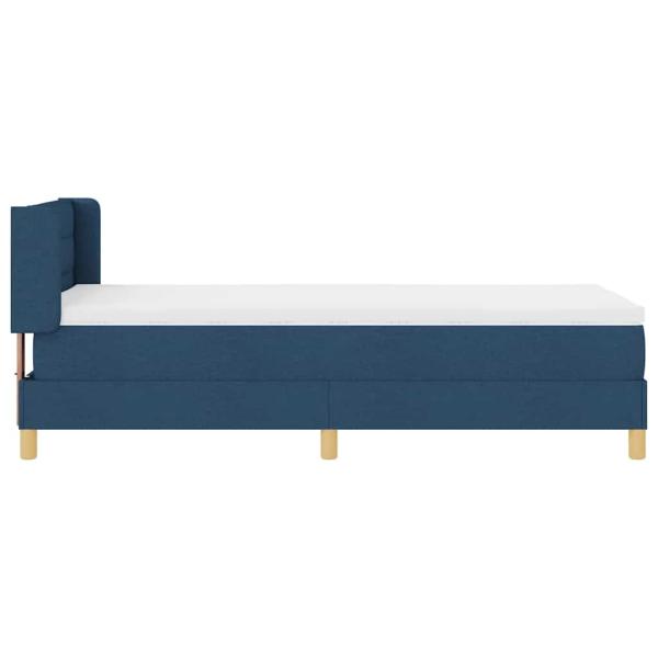 Boxspringbett mit Matratze Blau 80x200 cm Stoff