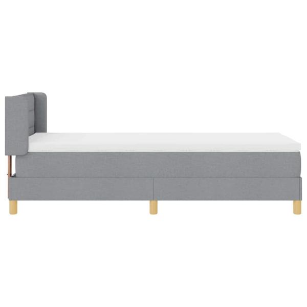 Boxspringbett mit Matratze Hellgrau 90x200 cm Stoff