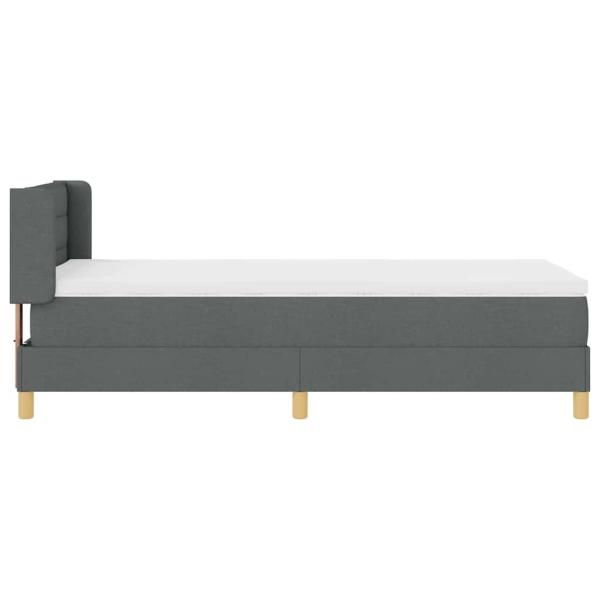Boxspringbett mit Matratze Dunkelgrau 90x200 cm Stoff