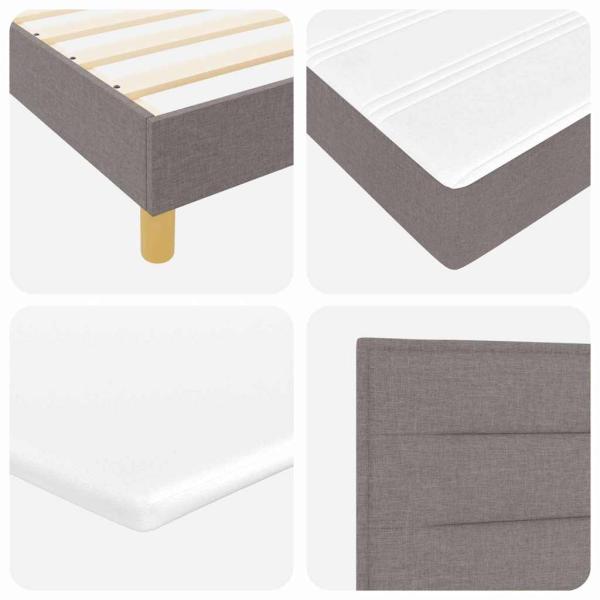 Boxspringbett mit Matratze Taupe 90x200 cm aus Stoff