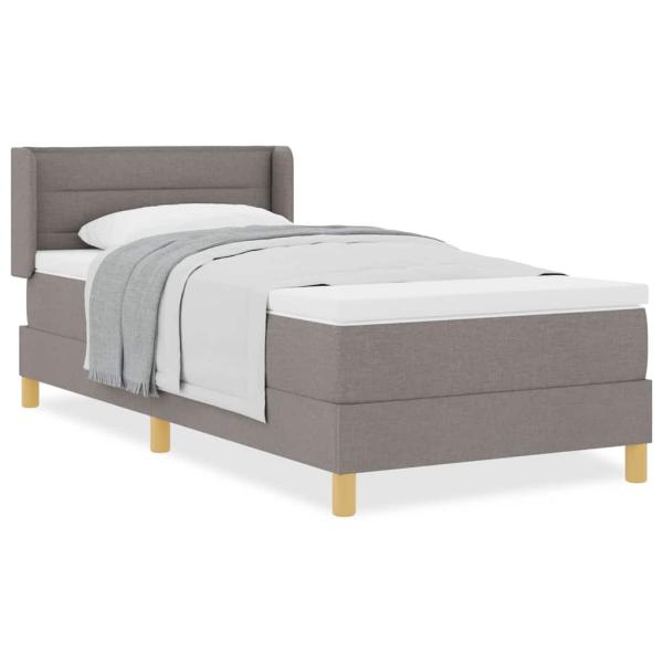 Boxspringbett mit Matratze Taupe 90x200 cm aus Stoff