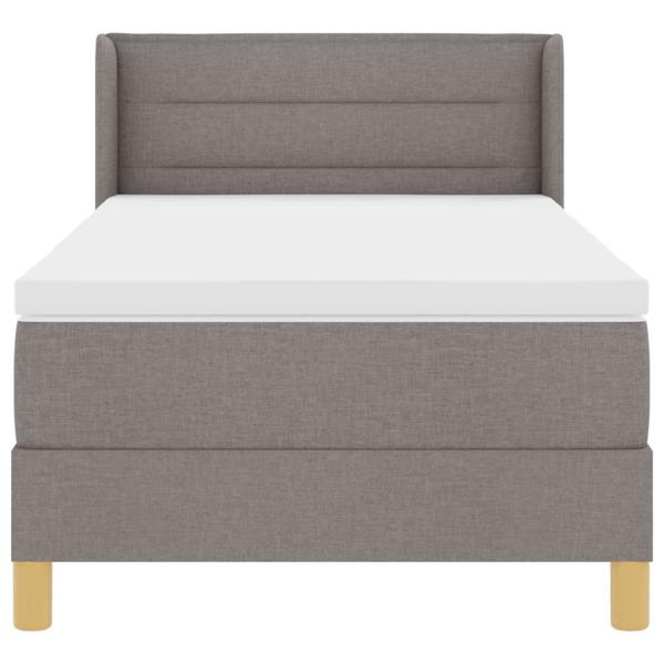 Boxspringbett mit Matratze Taupe 90x200 cm aus Stoff