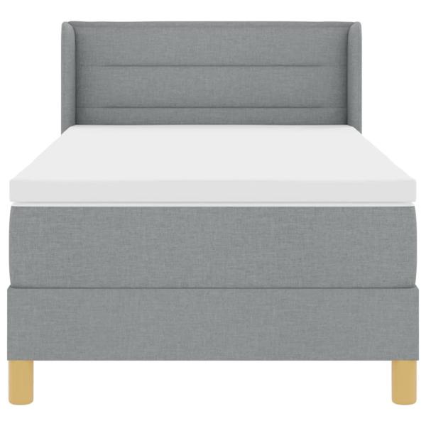 Boxspringbett mit Matratze hellgrau 100x200 cm Stoff