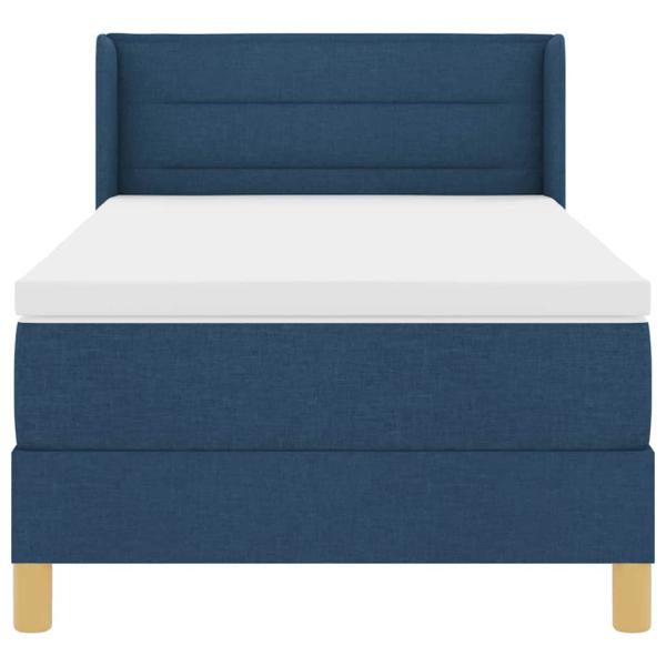 Boxspringbett mit Matratze Blau 100x200 cm aus Stoff