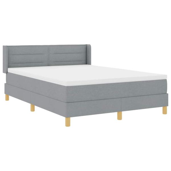 Boxspringbett mit Matratze Hellgrau 140x190 cm Stoff