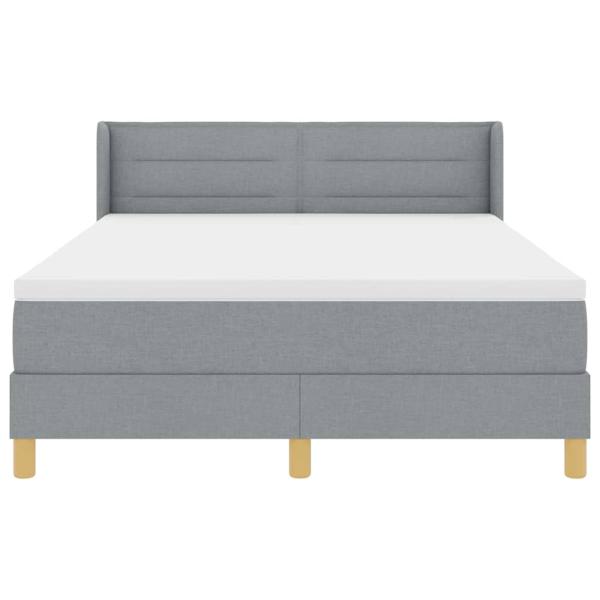 Boxspringbett mit Matratze Hellgrau 140x190 cm Stoff