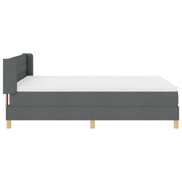 Boxspringbett mit Matratze Dunkelgrau 140x200 cm Stoff