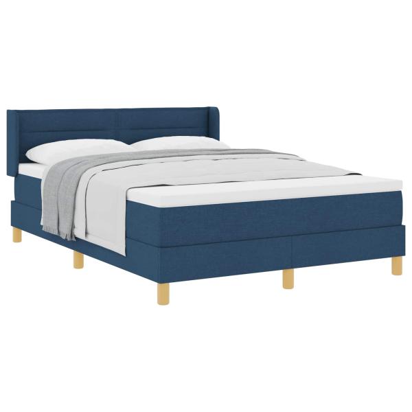 Boxspringbett mit Matratze Blau 140x200 cm Stoff