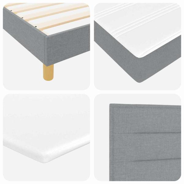 Boxspringbett mit Matratze Hellgrau 160x200 cm Stoff