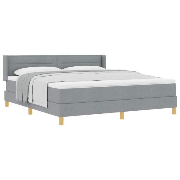 Boxspringbett mit Matratze Hellgrau 180x200 cm Stoff