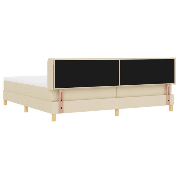 Boxspringbett mit Matratze Creme 200x200 cm Stoff