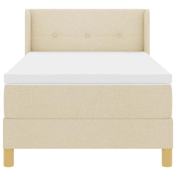 Boxspringbett mit Matratze Creme 80x200 cm Stoff