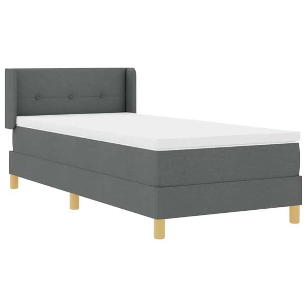 Boxspringbett mit Matratze Dunkelgrau 90x190 cm Stoff