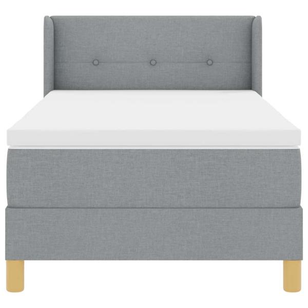 Boxspringbett mit Kopfteil Hellgrau 200 x 90 cm Stoff