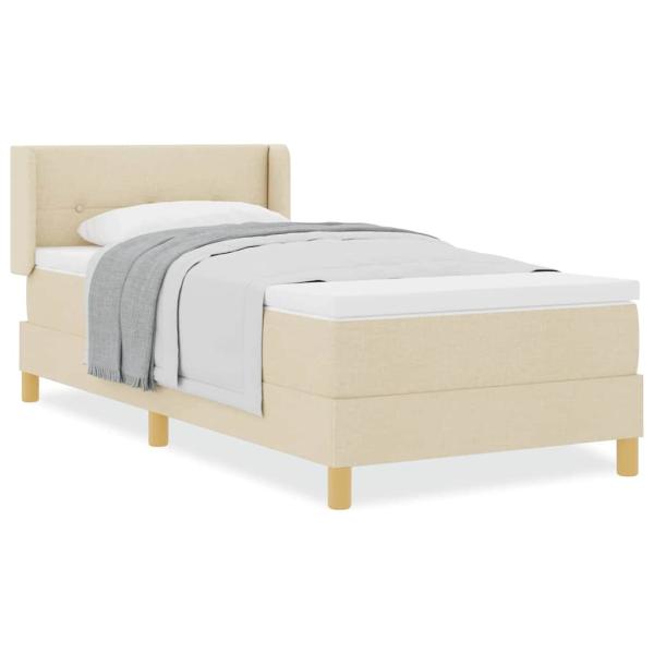 Boxspringbett mit Matratze Creme 100x200 cm Stoff