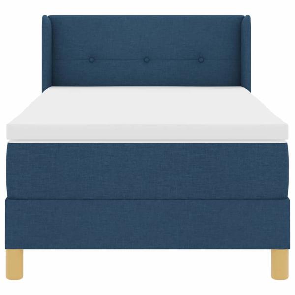 Boxspringbett mit Matratze Blau 100x200 cm Stoff