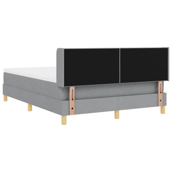 Hellgraues Boxspringbett mit Matratze 140x190 cm