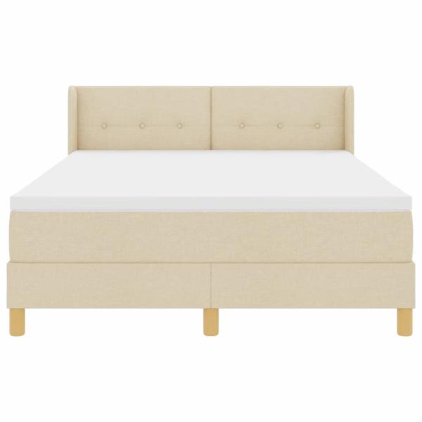 Boxspringbett mit Matratze Creme 140x190 cm Stoff