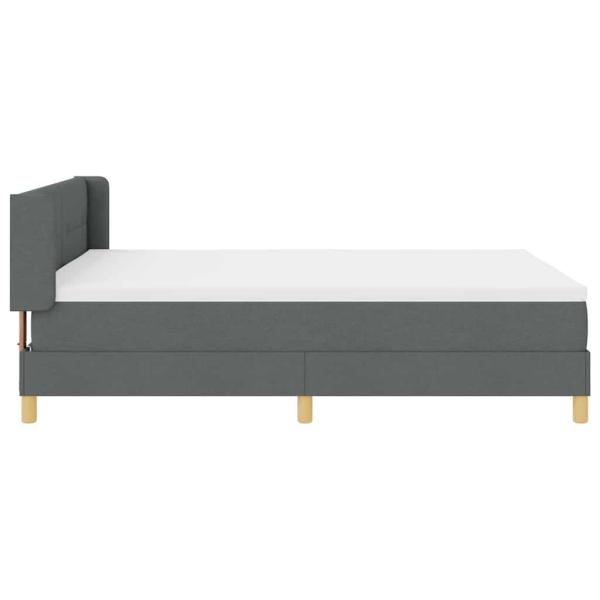 ARDEBO.de - Boxspringbett mit Matratze Dunkelgrau 160x200 cm Stoff