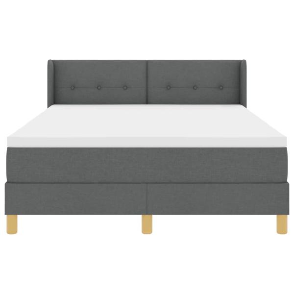 Boxspringbett mit Kopfteil Dunkelgrau 200 x 160 cm Stoff