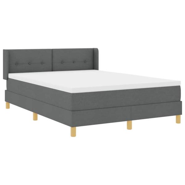 Boxspringbett mit Kopfteil Dunkelgrau 200 x 160 cm Stoff