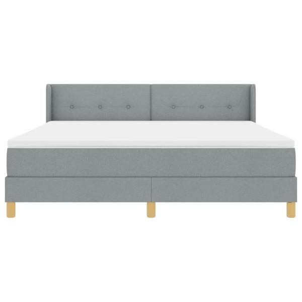 Boxspringbett mit Matratze Hellgrau 180x200 cm Stoff