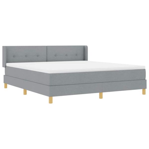 Boxspringbett mit Kopfteil Hellgrau 200 x 180 cm Stoff