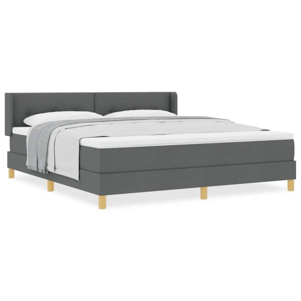 Boxspringbett mit Matratze Dunkelgrau 180x200 cm Stoff