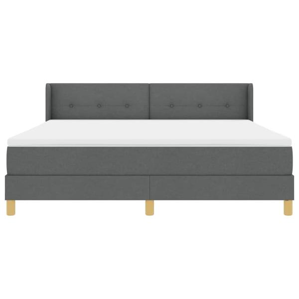 Boxspringbett mit Matratze Dunkelgrau 180x200 cm Stoff