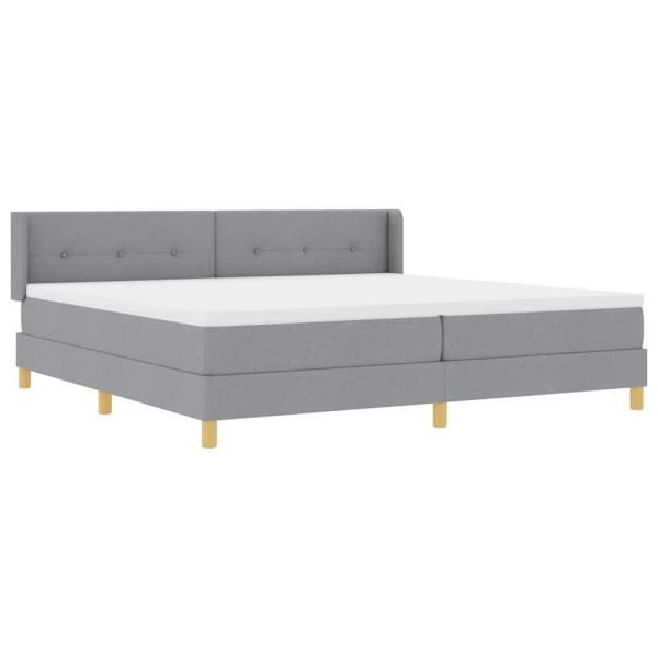 Boxspringbett mit Matratze Hellgrau 200x200 cm Stoff