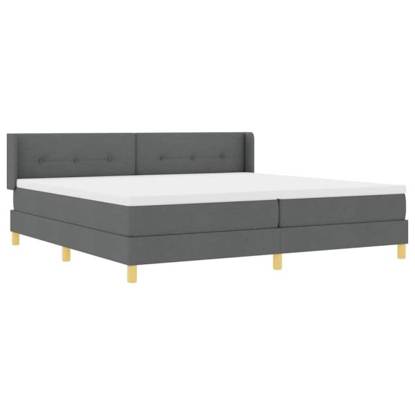 Boxspringbett mit Matratze Dunkelgrau 200x200 cm Stoff