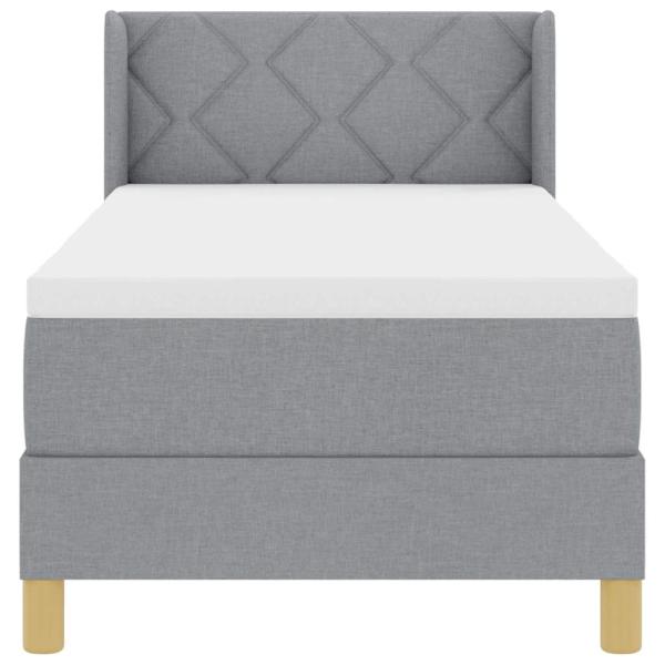 Boxspringbett mit Matratze Hellgrau 80x200 cm Stoff